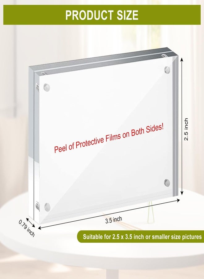 Adboros 4x6 Acrylic Picture Frame 10 Pack, Clear Picture Frames Double Sided Magnetic Freestanding Photo Block Frame Desktop Display Floating Frameless Acrylic Frame Stand - Image 2